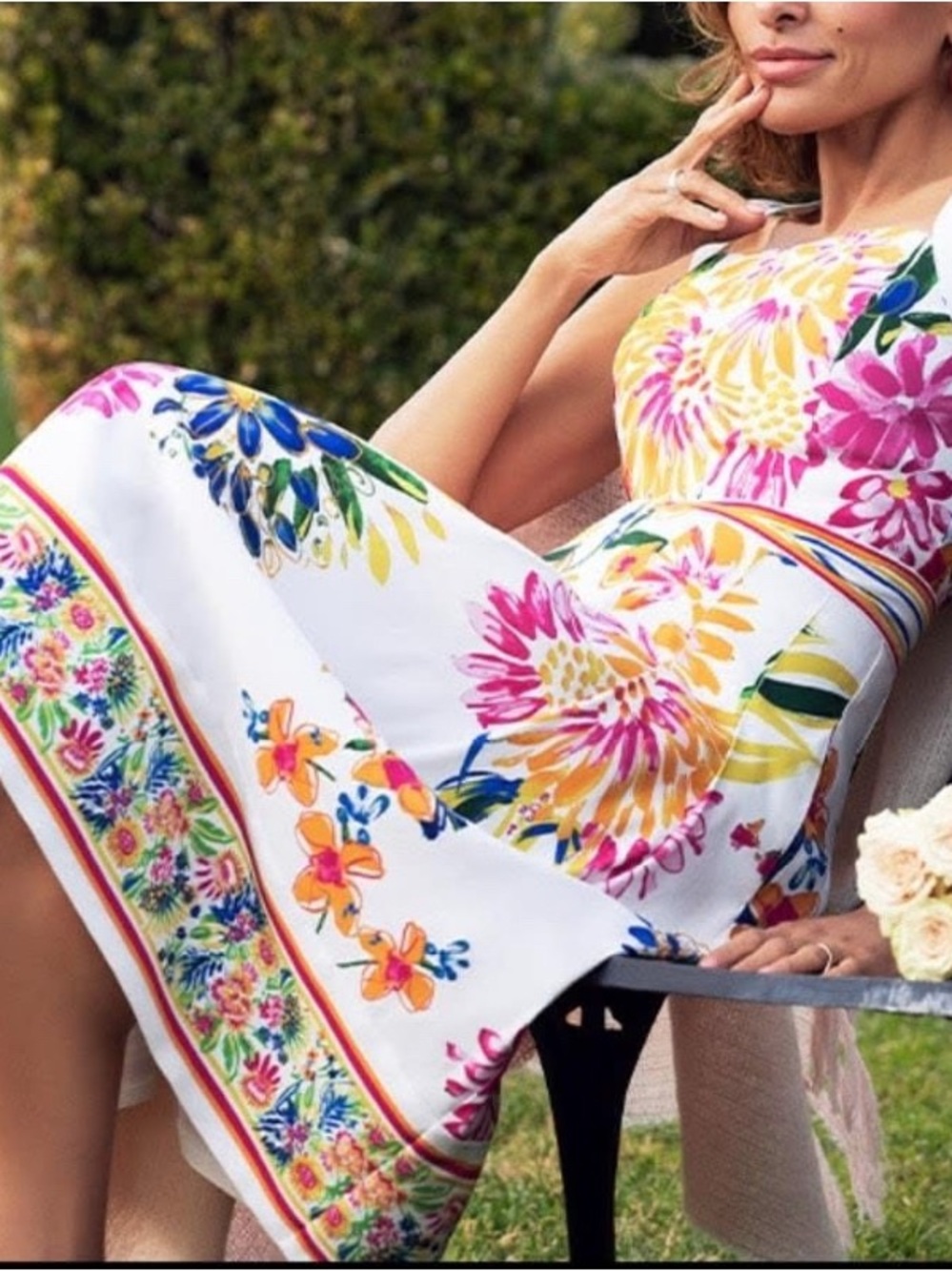 Floral Eva Mendes White Dress New 2 Women's Summer